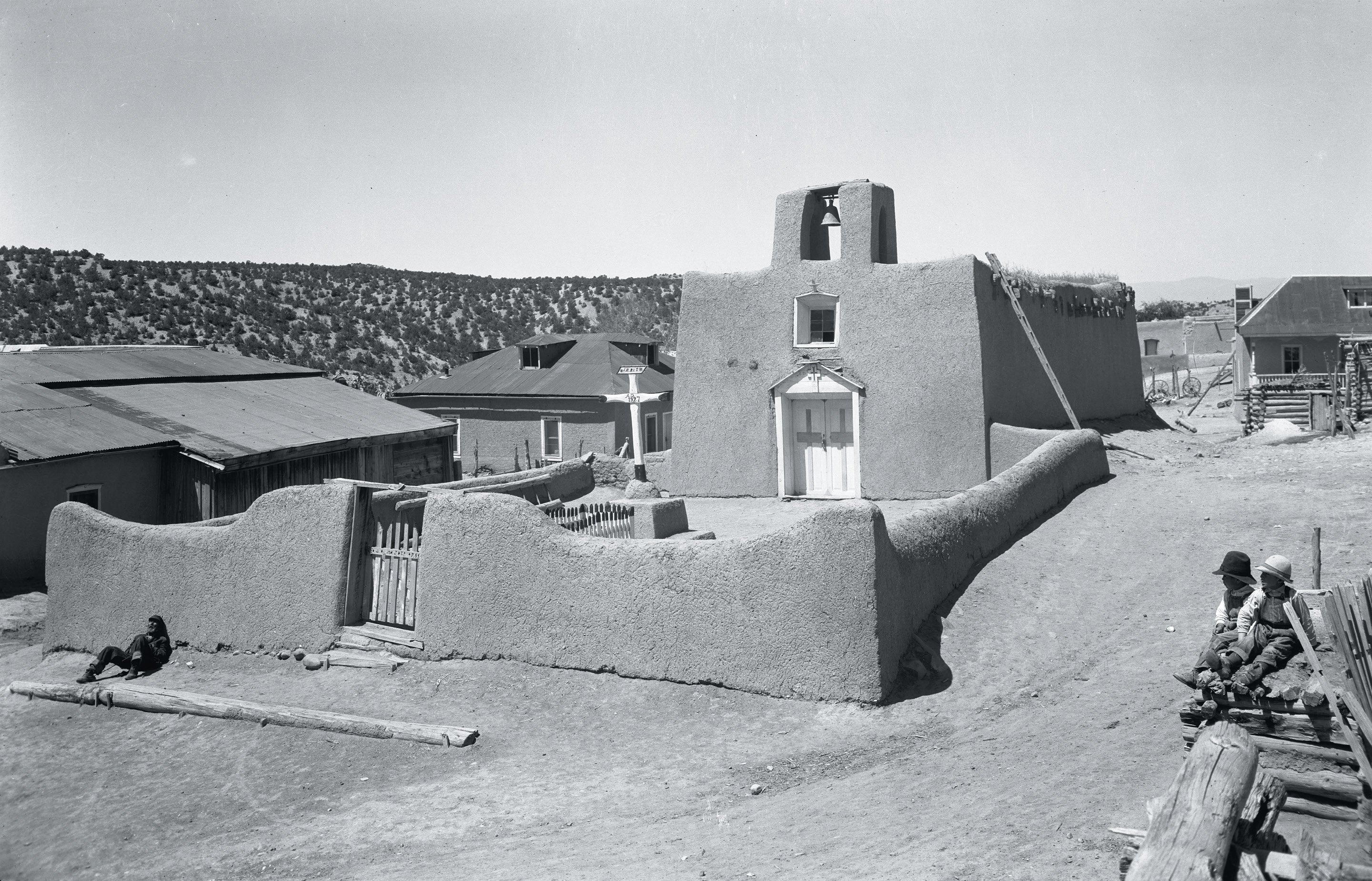 Image of old adobe mission church in New Mexico